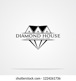 Diamond House Logo Vector Template