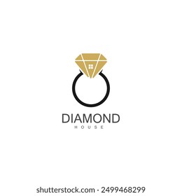 diamond house logo vector template design