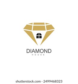 diamond house logo vector template design