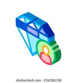 Diamond Human Talent Icon Vector isometric sign. color isolated symbol illustration