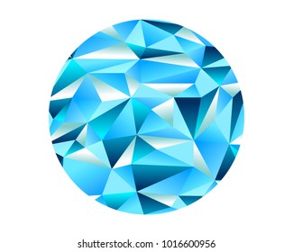 Diamond Ice Crystal Low Poly Ellipse Shape Vector Graphic Background Design