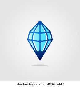 diamond ice stone line art.  logo vector icon illustration