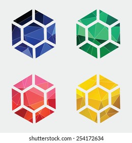diamond icon Abstract Triangle Geometrical background 