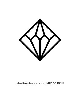 Diamond Icon Best Vector Emblem Isolated Illustration , Gold Luxury Woman Fashion , Outline Solid Background White
