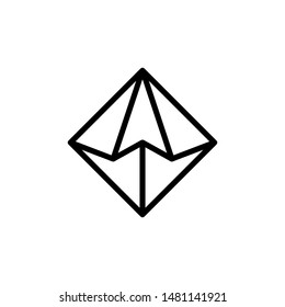 Diamond Icon Best Vector Emblem Isolated Illustration , Gold Luxury Woman Fashion , Outline Solid Background White

