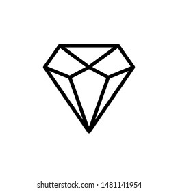 Diamond Icon Best Vector Emblem Isolated Illustration , Gold Luxury Woman Fashion , Outline Solid Background White
