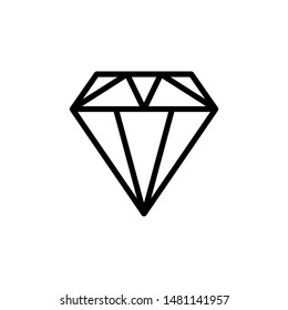 Diamond Icon Best Vector Emblem Isolated Illustration , Gold Luxury Woman Fashion , Outline Solid Background White
