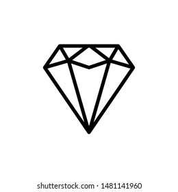 Diamond Icon Best Vector Emblem Isolated Illustration , Gold Luxury Woman Fashion , Outline Solid Background White
