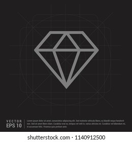 Diamond icon - Black Creative Background - Free vector icon