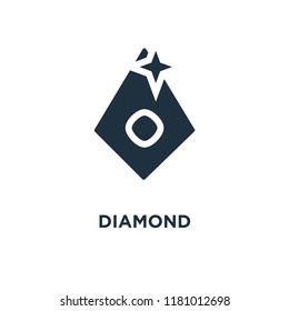 Diamond icon. Black filled vector illustration. Diamond symbol on white background. Can be used in web and mobile.