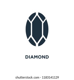 Diamond icon. Black filled vector illustration. Diamond symbol on white background. Can be used in web and mobile.