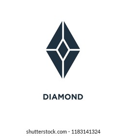 Diamond icon. Black filled vector illustration. Diamond symbol on white background. Can be used in web and mobile.