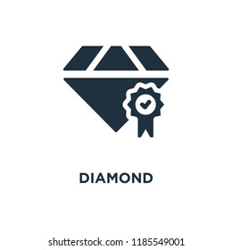 Diamond icon. Black filled vector illustration. Diamond symbol on white background. Can be used in web and mobile.