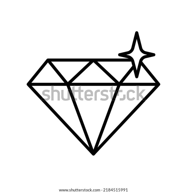 Diamond Icon Black Outline Style Stock Vector (Royalty Free) 2184515991