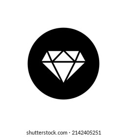 Icono de diamante en redondo negro