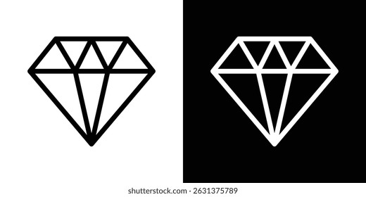 Diamond icon in black vector format
