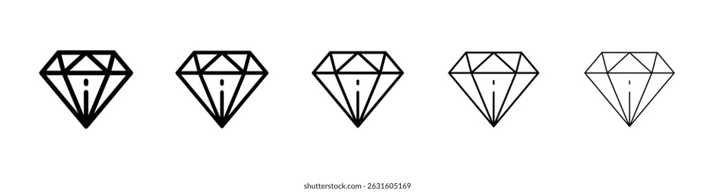 Diamond icon in black. Vector illustration for graphic design