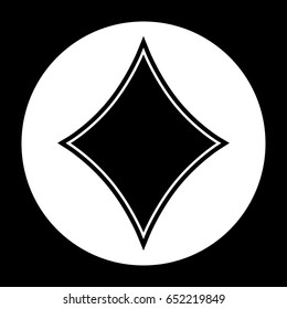 Diamond icon black and white vector illustration