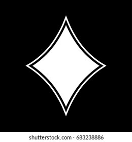 Diamond icon black and white vector illustration