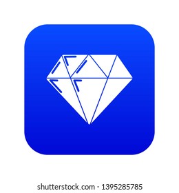 Diamond icon blue vector isolated on white background
