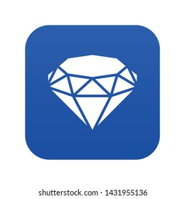 Diamond icon blue vector isolated on white background
