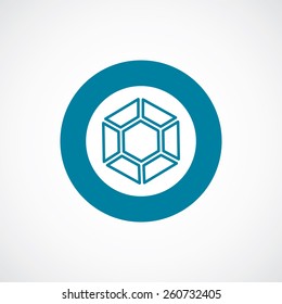 diamond icon bold blue circle border, white background  