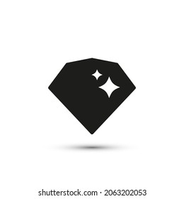 Diamond Icon. Brilliant Or Gem Black And White Symbol