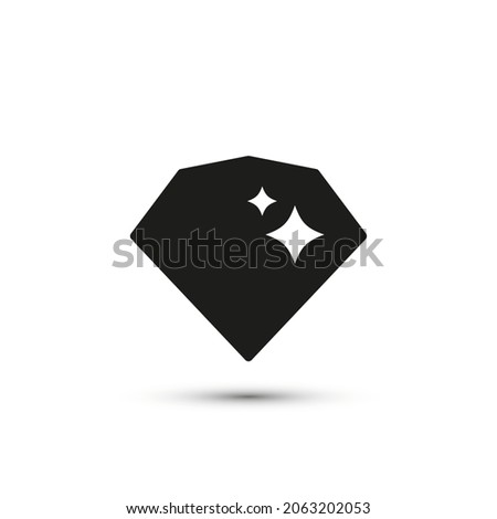 Diamond icon. Brilliant or gem black and white symbol