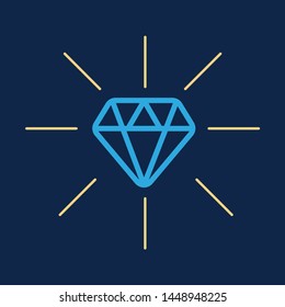 Diamond icon. Brilliant vector icon. Diamond outline vector sign