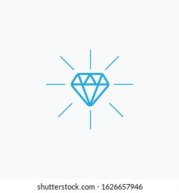 Diamond icon. Brilliant vector icon. Diamond outline vector sign