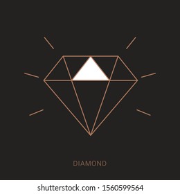 Icono de diamante con fondo marrón