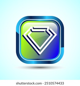 Ilustración de diseño de Botón de icono de diamante. Icono de la joya y de la gema