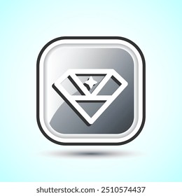 Ilustración de diseño de Botón de icono de diamante. Icono de la joya y de la gema