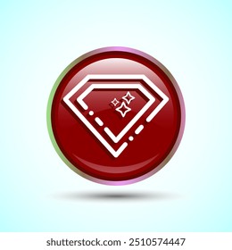 Ilustração de design de botão de ícone de diamante. Ícone de Joia e Gema