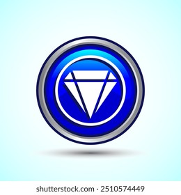 Ilustración de diseño de Botón de icono de diamante. Icono de la joya y de la gema