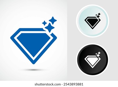 Design-Illustration für Diamant-Icon-Schaltflächen. Juwel- und Edelsteinsymbol