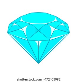 Diamond icon in cartoon style isolated on white background. Jewelry symbol