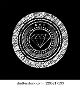 diamond icon with chalkboard texture