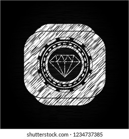 diamond icon with chalkboard texture