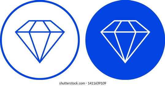 Diamond icon in circle. Vector illustration