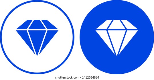 Diamond icon in circle. Vector illustration