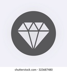 Diamond icon in circle . Vector illustration
