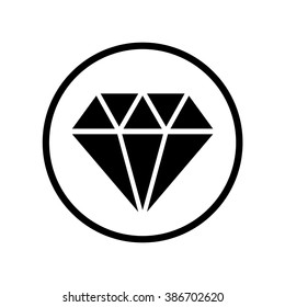 Diamond icon in circle . Vector illustration