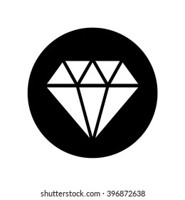 Diamond icon in circle . Vector illustration
