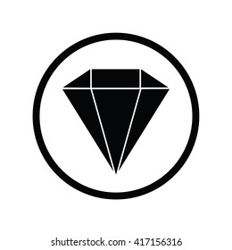 Diamond icon in circle . Vector illustration