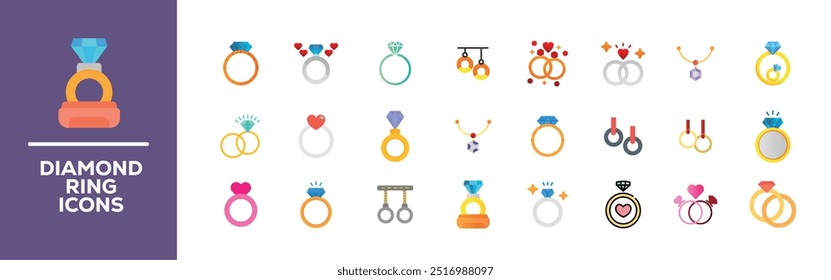 Colección de icono de diamante. Diferentes Formas de diamantes. Conjunto de iconos de diamante. Iconos de gemas. Conjunto de iconos de piedras preciosas. Vector gráfico EPS 10