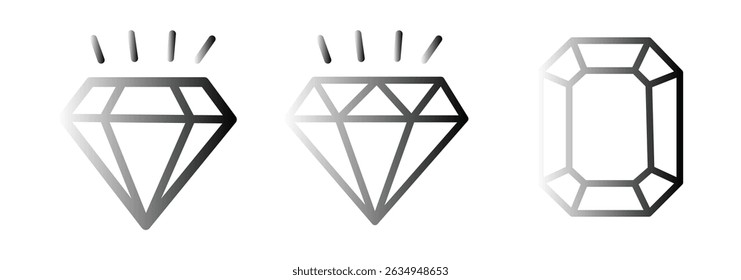 
Diamond icon collection. Different diamond shapes.