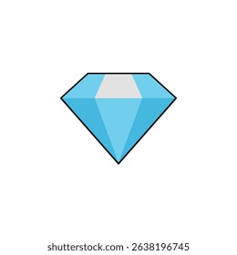 Diamond icon. Colored vector illustration.