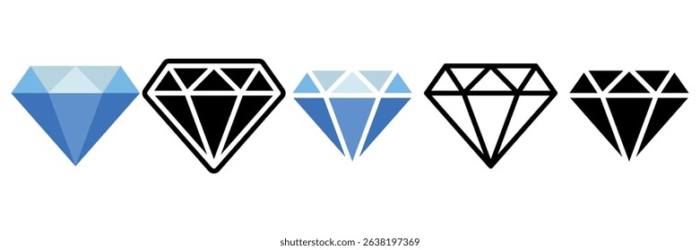 Diamond icon. Colored vector illustration.