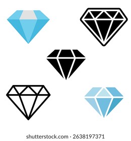 Diamond icon. Colored vector illustration.